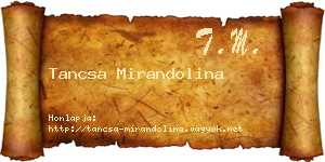 Tancsa Mirandolina névjegykártya